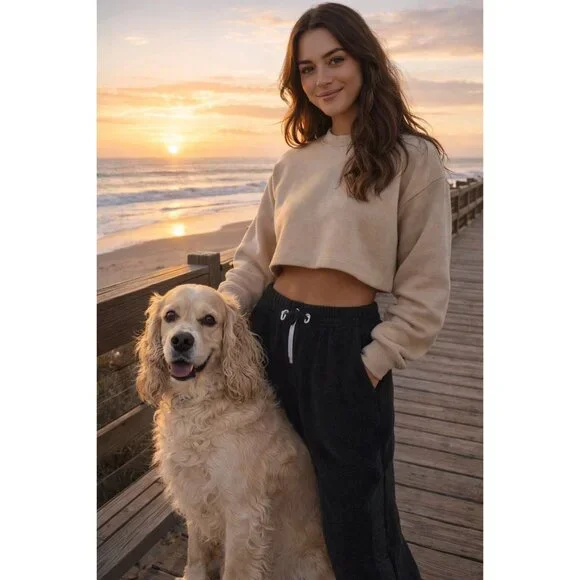 Free People Sundown Fleece Pants In Black Size Medium New - Picture 2 of 16